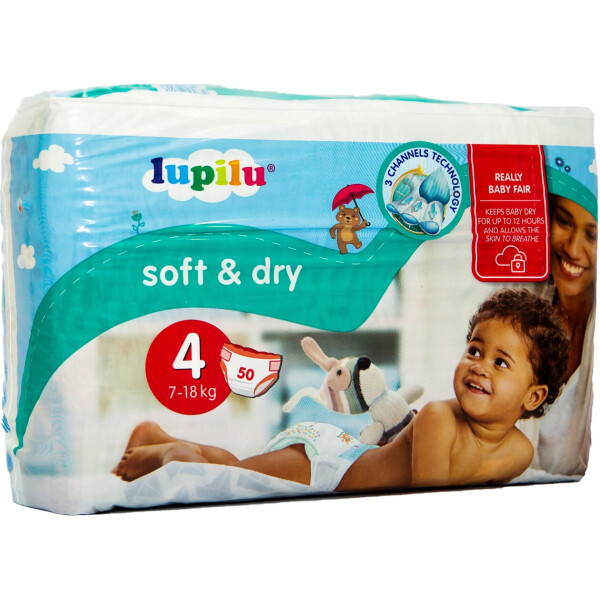 

Подгузники Lupilu Soft & dry Размер 4, 7-18 кг, 50 шт