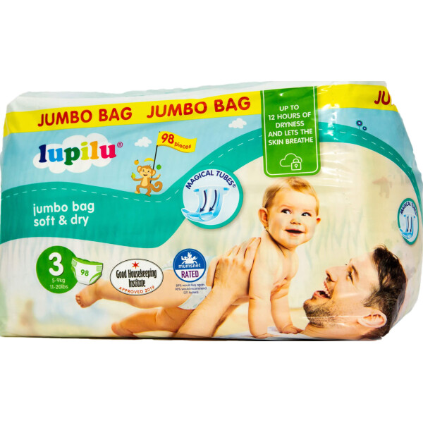 

Подгузники Lupilu Soft & dry Jumbo bag Размер 3, 5-9 кг, 98 шт