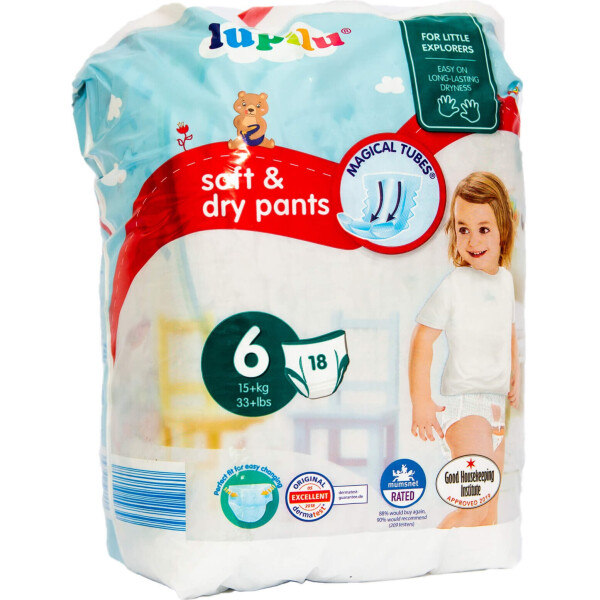 

Подгузники-трусики Lupilu Soft & dry Размер 6, 15+ кг, 18 шт