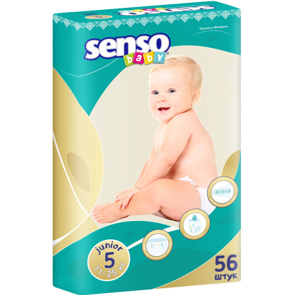 

Подгузники Senso Baby юниор,размер 5, 11-25 кг, 56 шт (4810703002371)