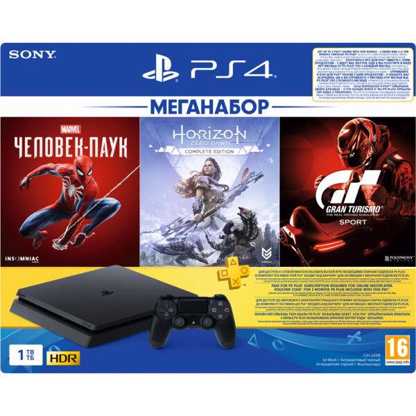 

PS4 1Tb (CUH-2208B)+GTS+HZD CE+SpiderM+PSPlus 3M