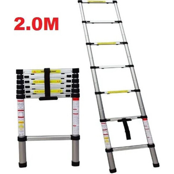 

Лестница алюминиевая телескопическая Ladder EN 131 2 метра 7 ступеней до 150 кг