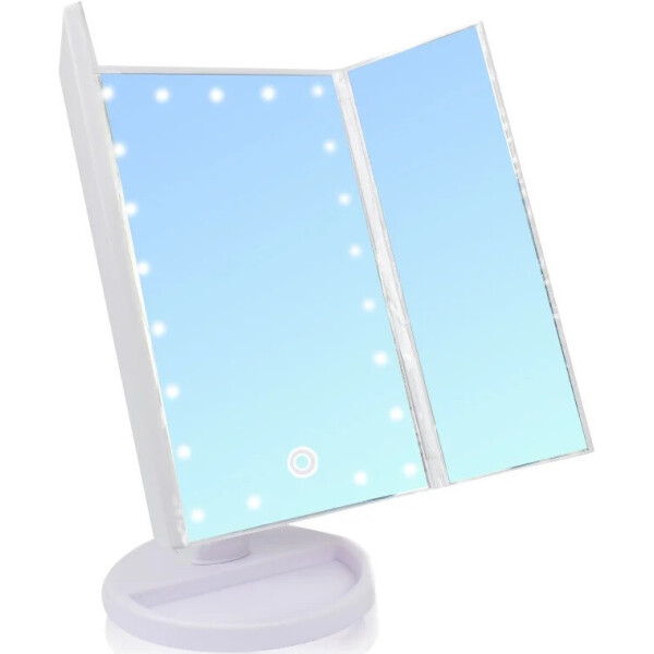 

Косметическое зеркало led mirror квадратное с подсветкой со ставнями белое