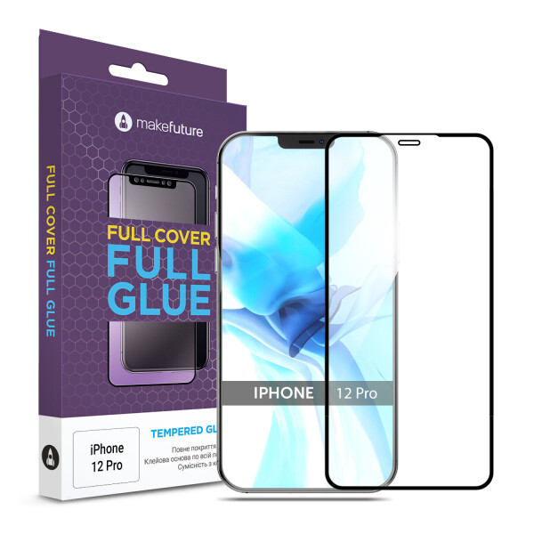 

Защитное стекло MakeFuture Full Cover Full Glue Black для Apple iPhone 12 Pro