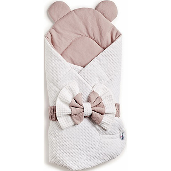 

Конверт-плед Twins Waffle Bear с декором 9015-TWBD-02 white / beige