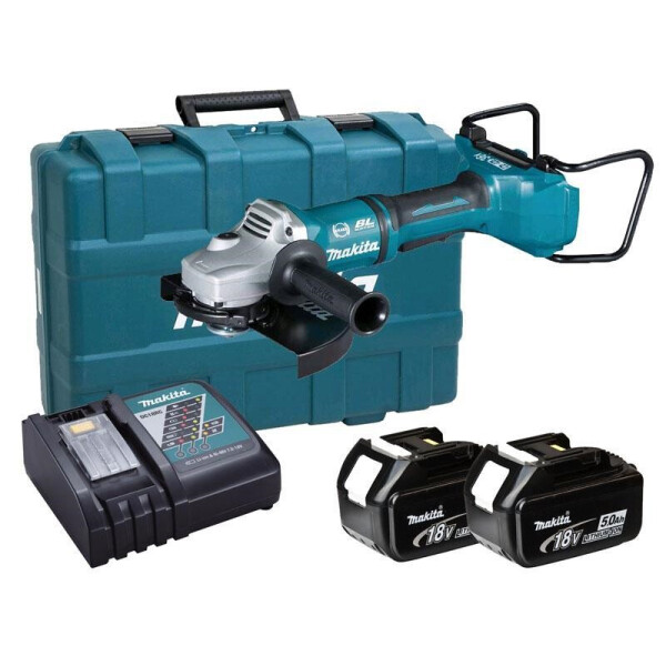 

Аккумуляторная угловая бесщеточная шлифмашина Makita DGA900PT2 + 2 акб 18 V 5 Ah + З/У DC18RD + кейс болгарка шлифмашинка УШМ (2x18В, 230мм) (4008)
