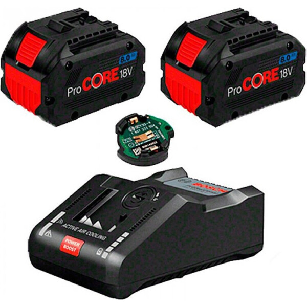 

Набор аккумуляторов Bosch 2 х ProCORE18V 8.0Ah + GAL 18V-160 C + GCY 42 (1600A016GP)