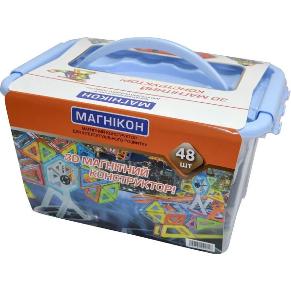 

3D магнитный конструктор МАГНІКОН, 48 дет. Plastic box