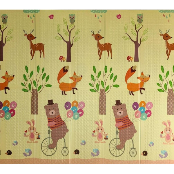 

Двухсторонний складной детский коврик-игрушка Sticker Wall 2,00 x 1,80 м. Толщиной 1см. Мишка-Ростомер Развивающий, Экологичный, Износостойкий, Безопасный Разноцветный (248)