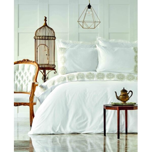 

Комплект постельного белья Karaca Home ранфорс-Daniella gold золотой с гипюром евро (svt-2000022265386)