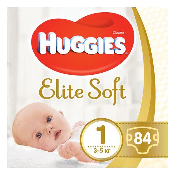 

Подгузники Huggies Elite Soft Newborn 1(до 5 кг), 84 шт. (5029053547947)