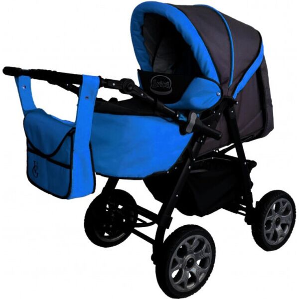 

Коляска-трансформер Victoria Gold Карина графито - синяя