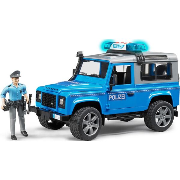 

Джип полиция BRUDER Land Rover Defender синий + фигурка полицейского, М1:16 (02597)