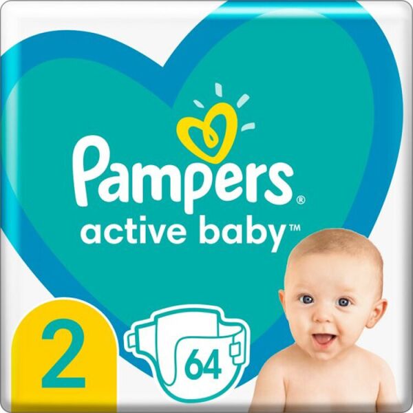

Подгузники Pampers Active Baby Размер 2 (4-8 кг), 64 шт (8006540045428)