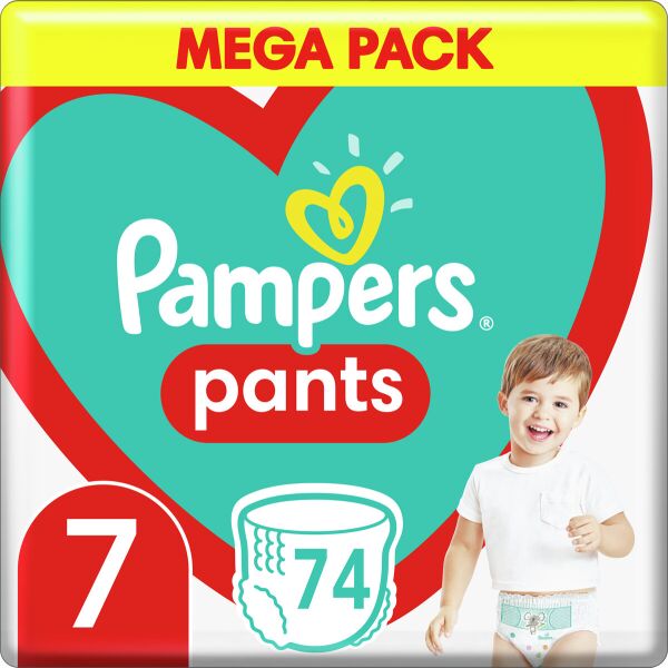 

Подгузники - трусики Pampers Pants Размер 7 (17+ кг), 74 шт (8006540069622)