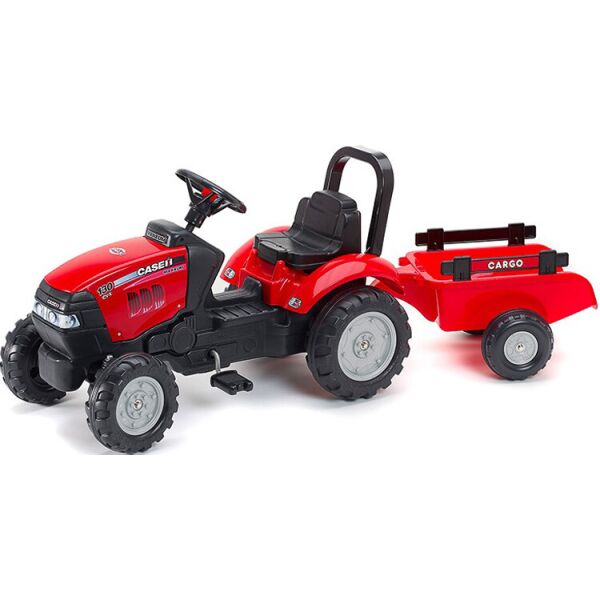 

Детский трактор на педалях с прицепом Falk CASE IH красный (961B)