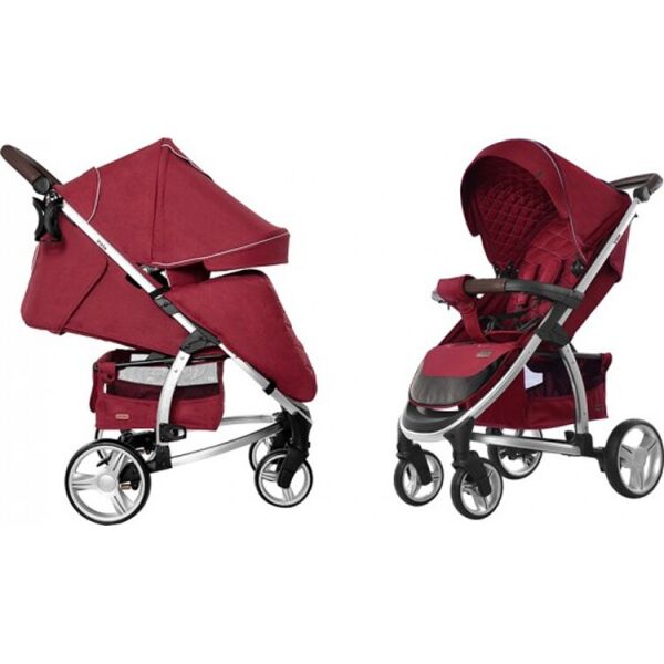 

Коляска прогулочная CARRELLO Vista CRL-8505 Ruby Red в льне + дождевик (красная)