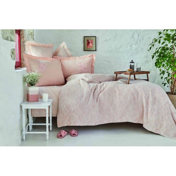 

Комплект постельного белья Karaca Home - Miracle blush розовый pike jacquard 200*220 евро (svt-2000022279314)