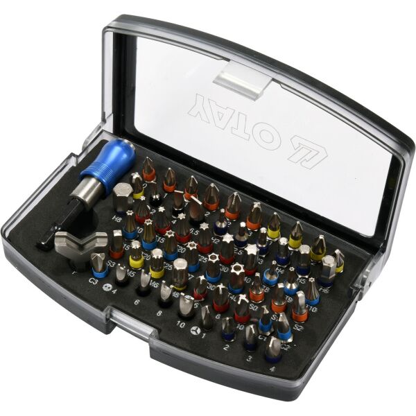 

Набор бит YATO 59 ПР. Биты YATO TORX, HEX, PH2, SQ, PH1, PH3, PH0, SL4, SL6.5, SL2 YT-04624