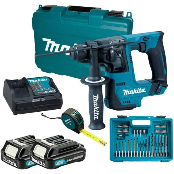 

Аккумуляторный перфоратор Makita HR140DSAE1 + 2x2 Ач CXT Li-ion + 30 минутное з/у! + кейс + оснастка