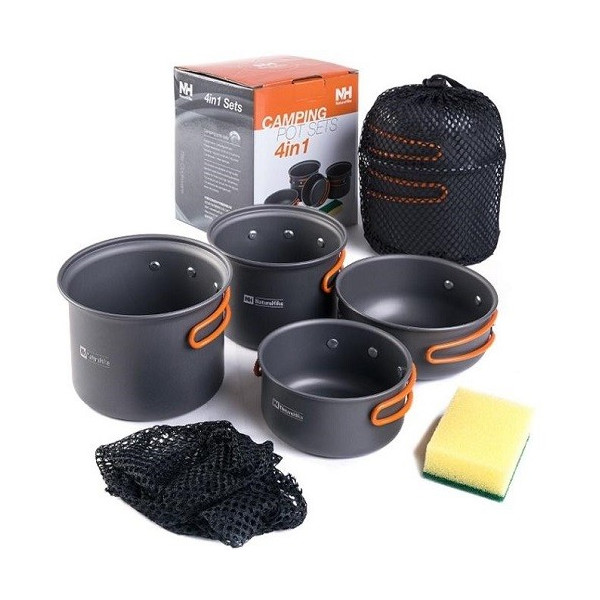 

Наборы посуды Naturehike 2-3 (2 кастрюли+ крышки) carbon NH15T401-G