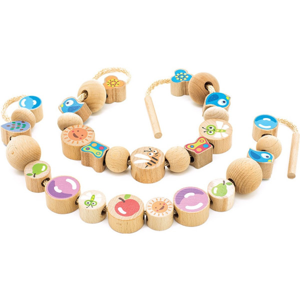 

Шнуровка Мир деревянных игрушек Бусы-ассорти 32шт. (Д415)