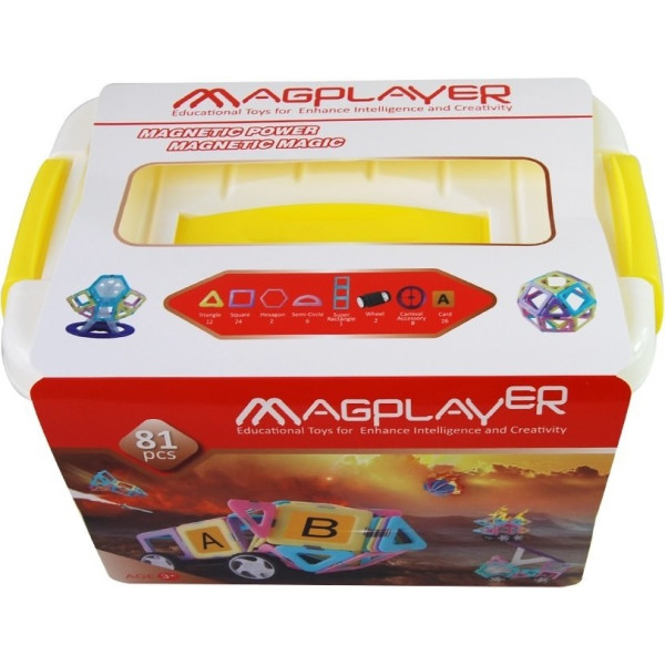 

Конструктор Magplayer магнитный набор бокс 81 эл. (MPT2-81)