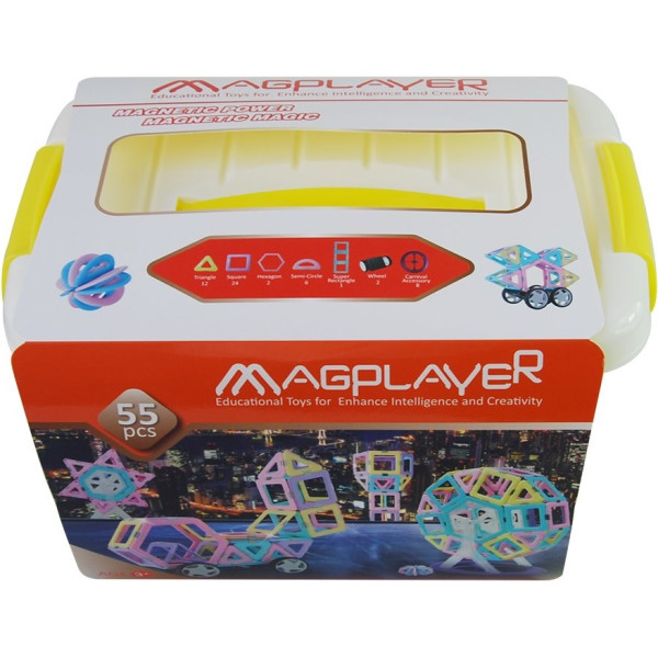 

Конструктор Magplayer магнитный набор бокс 55 эл. (MPT2-55)