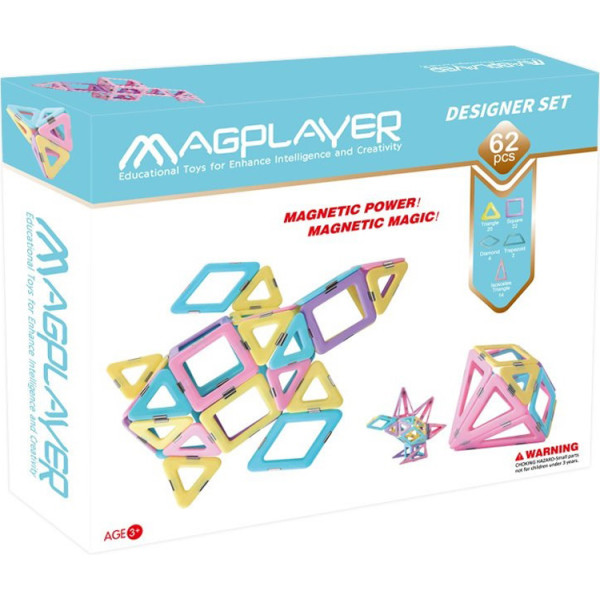 

Конструктор Magplayer магнитный набор 62 эл. (MPH2-62)
