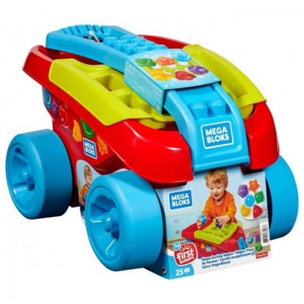 

Тележка-каталка Mega Bloks Сортируем кубики, голубой с красным (FVJ47)