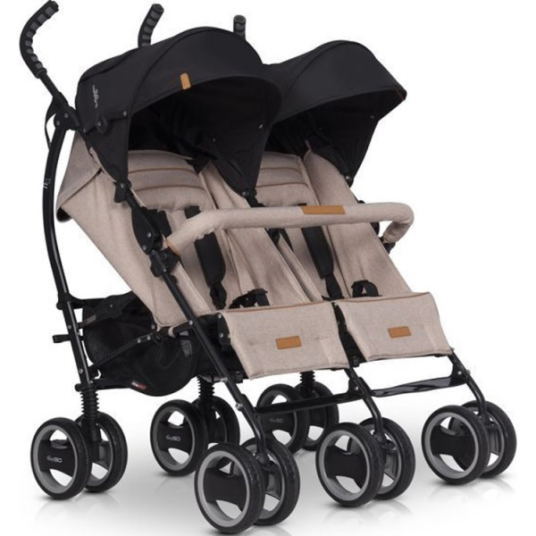 

Детская коляска трость для двойни EasyGo Comfort Duo 2019 sand
