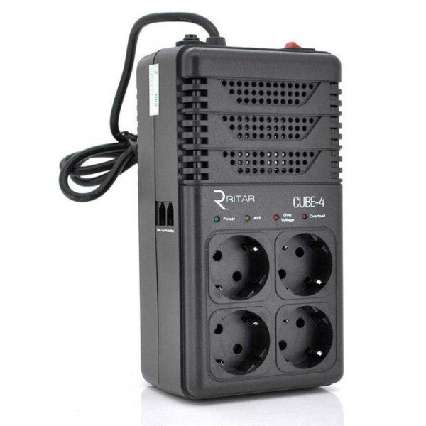 

Стабилизатор напряжения релейный RITAR CUBE-4 800VA 480W 4SHUKO, Q12 (278*98*123) 2кг (215*115*90)