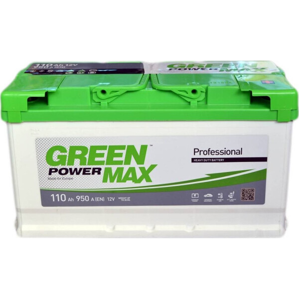 

Автомобильный аккумулятор GREEN POWER MAX 110Ah (+/-) (950EN) (д352*ш175*в190)