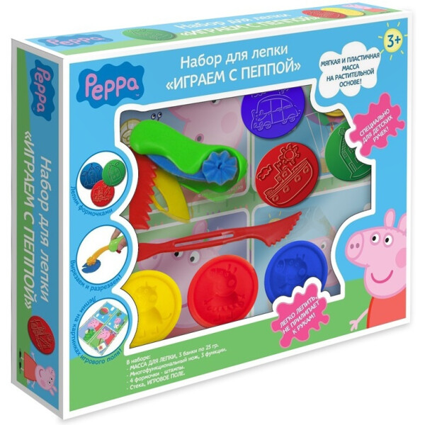 

Набор для лепки Peppa Pig «Играем с Пеппой», 3 цвета * 25гр