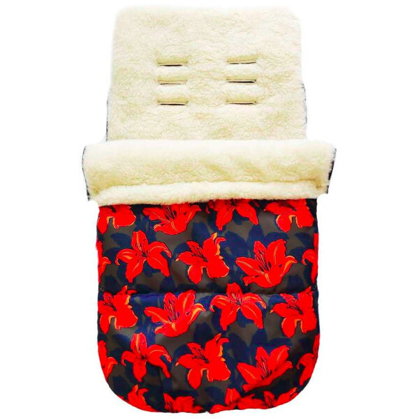 

Универсальный зимний конверт Merrygoround Flowers 95х50 см овчина зеленый