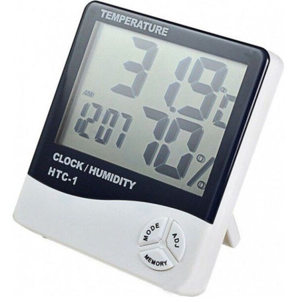 Акція на Цифровой термогигрометр HTC-1 с выносным датчиком часами будильником Белый (20053100254) від Allo UA