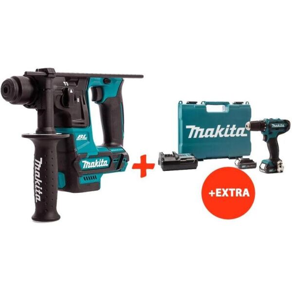 

Аккумуляторный бесщеточный перфоратор Makita HR166DZ+акк уд шурупов Makita HP333DZ+2 акк 12 V 2 Ah+з/у+кейс