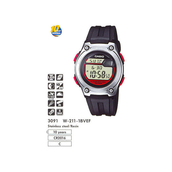 

Наручные часы Casio W-211-1BVEF