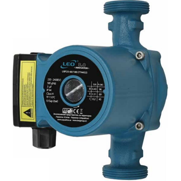 

Насос циркуляционный Leo 3.0 150 Вт Hmax 7 м Qmax 67 л/мин 1.5" (774442)