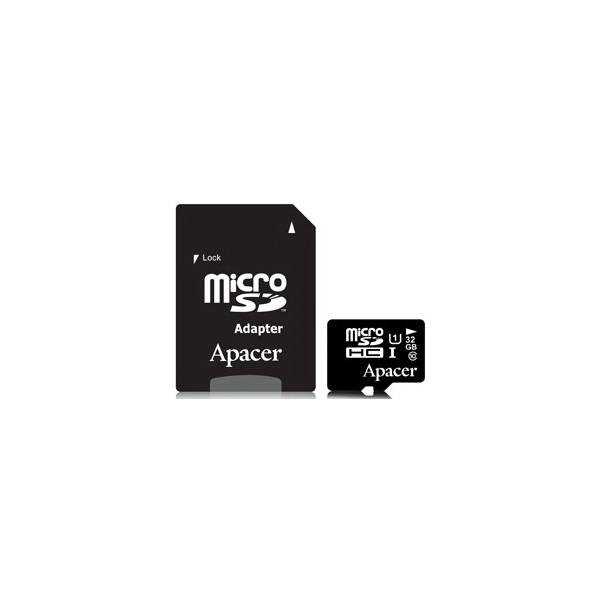 

Карта памяти Apacer microSDHC UHS-I 32GB сlass10+SD (AP32GMCSH10U1-R)