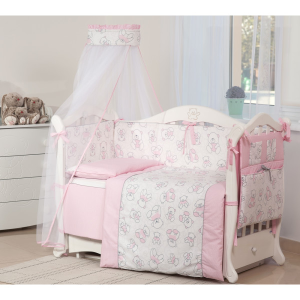 

Комплект постельного белья детский Twins Dolce (8 элементов) розовый Bears D-006