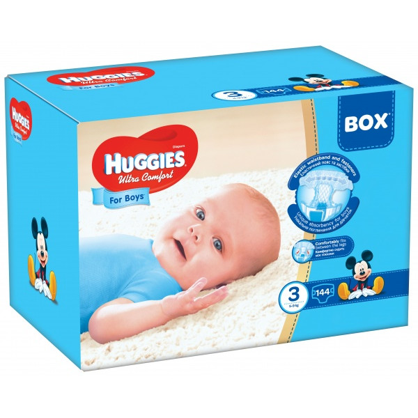 

Подгузники для мальчиков Huggies BOX 3 (5-9 кг), 144 шт.