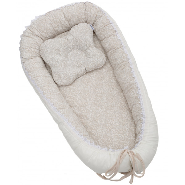 

Комплект постельного белья детский кокон гнездо Twins Ажур цвет beige