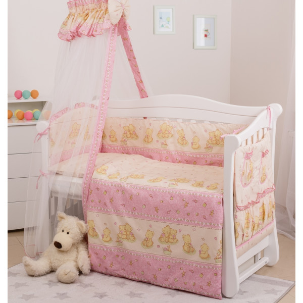 

Комплект постельного белья детский Twins Standart С-016 Медвежата с звездой розовый