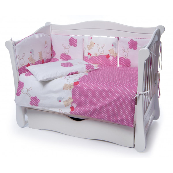 

Комплект постельного белья детский Twins Comfort (4 элемента) Горошек розовый