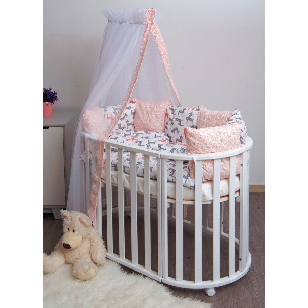 

Комплект постельного белья Twins Dolce D-020 Бэмби 8 элементов white / coral (8499)