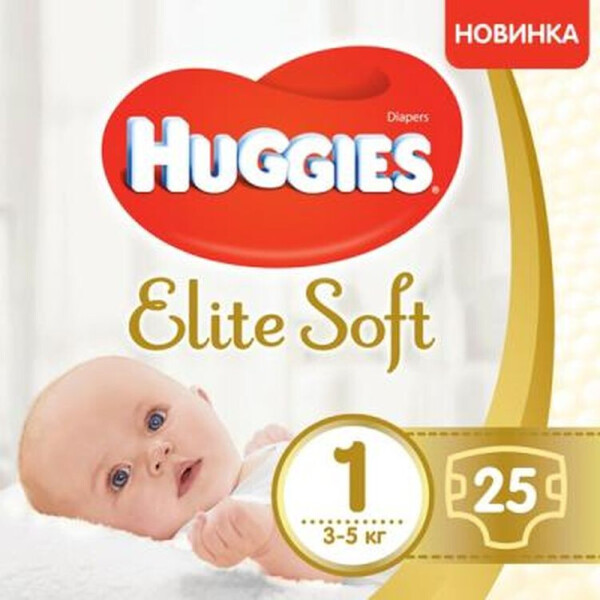 Акция на Подгузники Huggies Elite Soft 1 (3-5 кг), 25 шт (5029053547923) от Allo UA