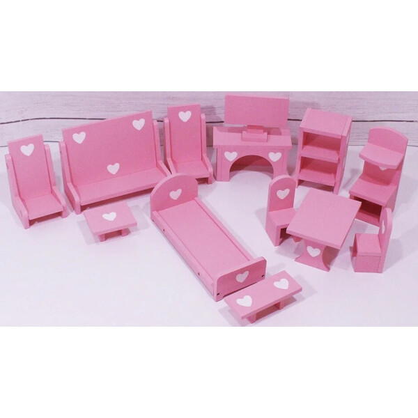 

Мебель для кукольного домика KiddyRoom Розовый
