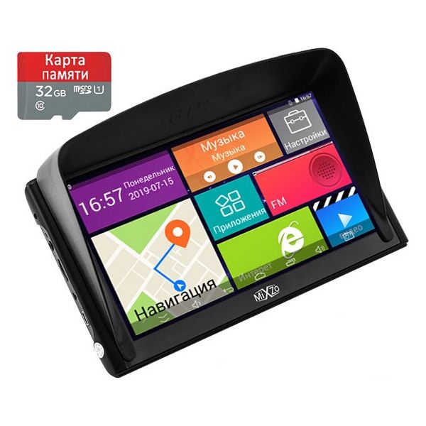 

Навигатор MiXzo MX-760i 16GB ROM + Козырек + Карта памяти 32GB