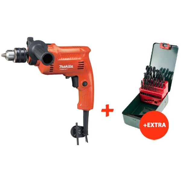 

Ударная дрель Makita M0801 + набор сверл по металлу HSS-R Promotion (25 шт.) (M0801X)
